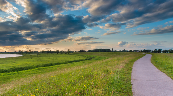 Weiland met fietspad